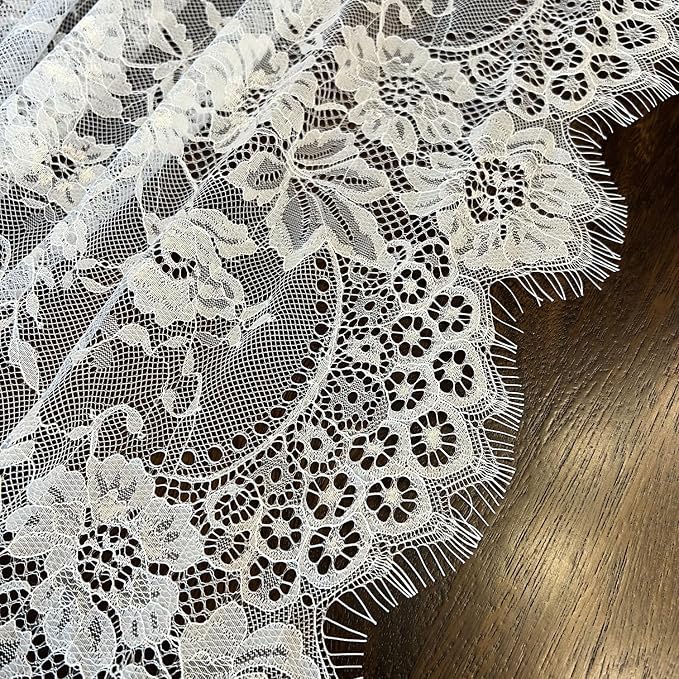 2 Pcs White Lace Table Runner 30 x 120 Inch Vintage Rustic Table Runner - Image 8