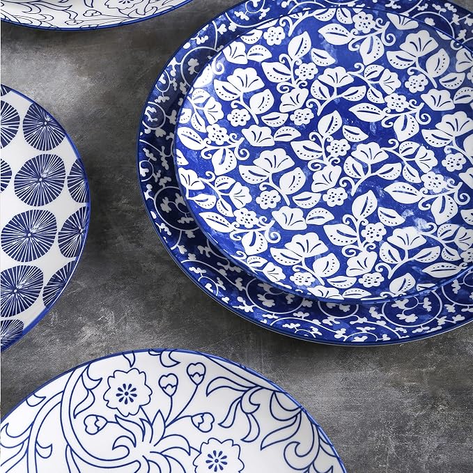 Selamica 8 inch Porcelain Dinner Plates, Large Size Serving Plate - Image 6