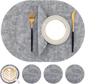Homaxy Round Faux Leather Placemats and Coasters, Wipeable Place Mats, by Homaxy