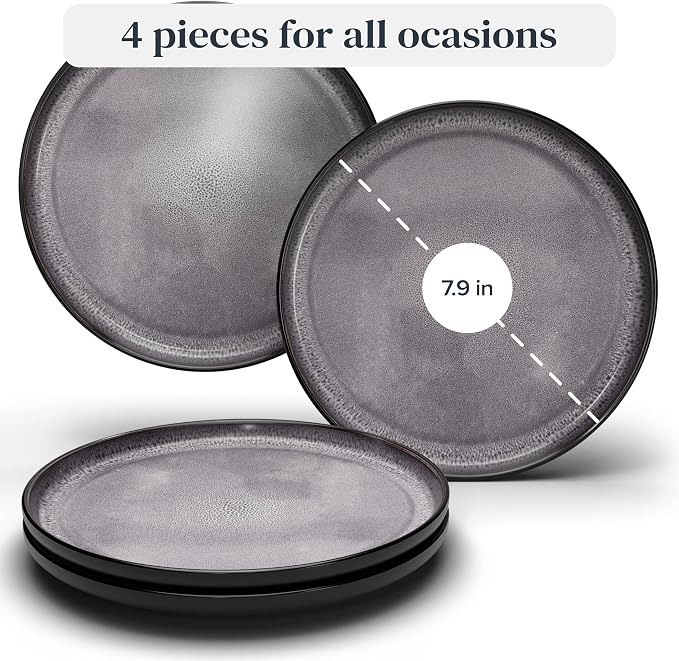 PURE LIVING INTERIOR DESIGN Breakfast Plates, Dessert Plates 4-piece Set - Image 3