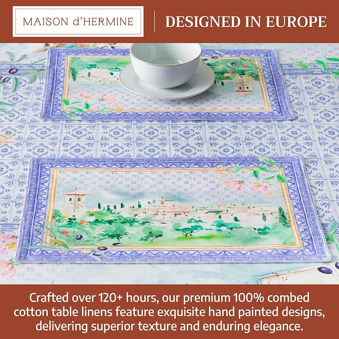 Maison d' Hermine Placemats Set of 4 Reusable 100% Combed Cotton | Cloth Place - Image 3