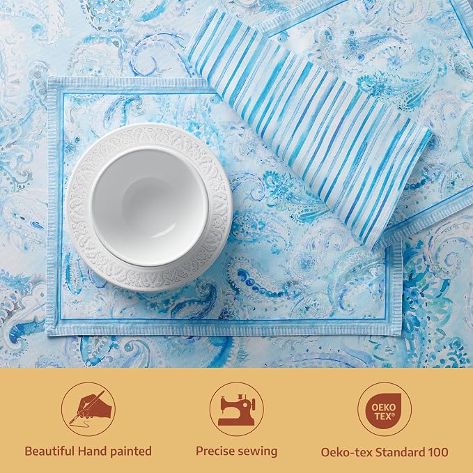 Maison d' Hermine Placemats Set of 4 Reusable 100% Combed Cotton | Cloth Place - Image 2
