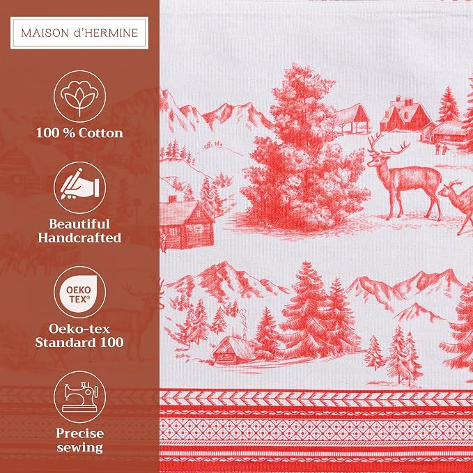 Maison d' Hermine Placemats Set of 4 Reusable 100% Cotton | Cloth Place Mats - Image 2