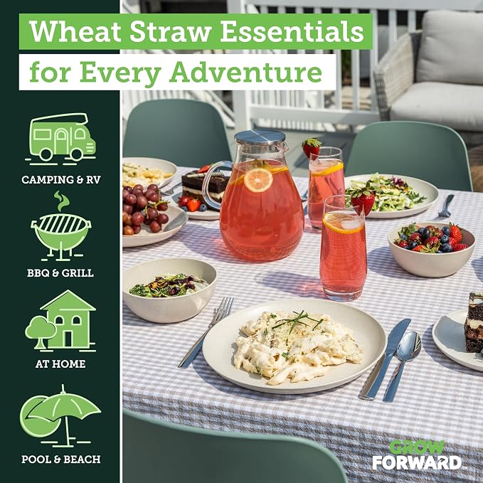 Grow Forward 16-piece Premium Wheat Straw Dinnerware Sets - Image 2