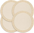 Round Placemats Set of 4 Table Mats 13Inch Washable Cotton Heat Resistant by Lucomb