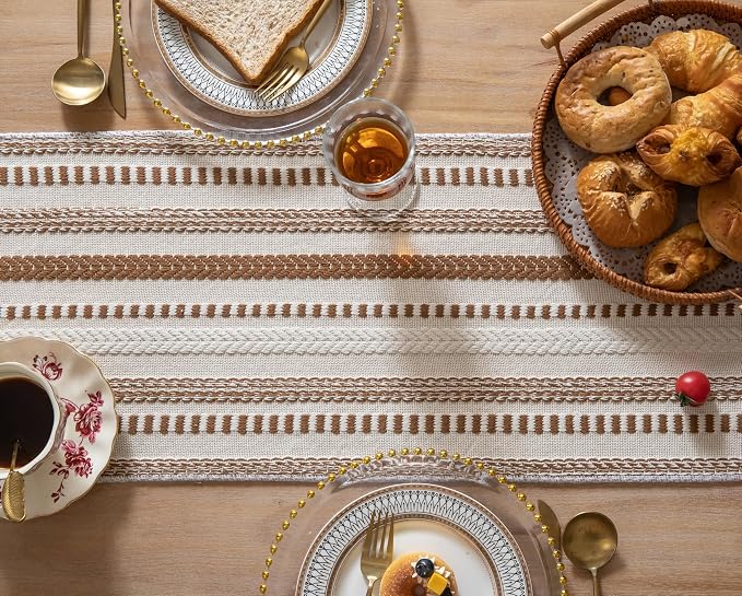 Caflife Boho Table Runner 60 Inchs Long, Dining Room Home Decor - Image 3