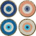 Evil Eye Beaded Coasters Set of 4 by byHomeDecorativeProduct