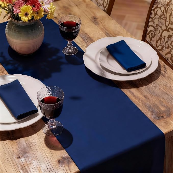 MEANMOY Navy Blue Table Runner 108 Inches Long Waterproof Table Runners | - Image 6