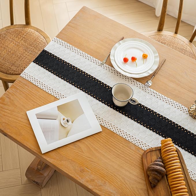 Farmhouse Table Runner for Home Decor 12x72 Black Fall Home Decor | 72Inches - Image 7
