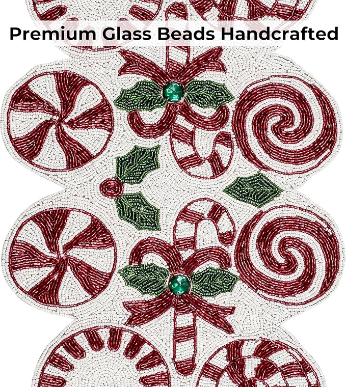 Luxury Beaded Runner 36 inch- Premium 13x36 Inch Candy Beaded & Polyester - Image 3