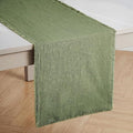 14 x 90 Inches Frayed Edge Table Runner, 270G Heavyweight Sand Washed Slub by KINGSTONE