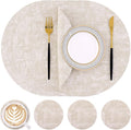 Homaxy Round Faux Leather Placemats and Coasters, Wipeable Place Mats, by Homaxy