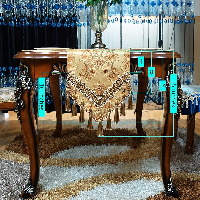 Luxury Velvet Gold Table Runner 95 Inches Long - Image 5