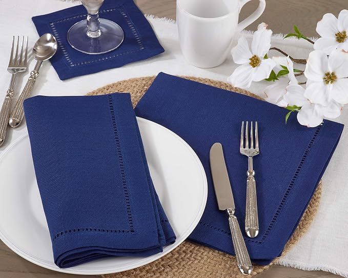 SARO LIFESTYLE Hemstitched Border Cocktail Napkin - Image 3