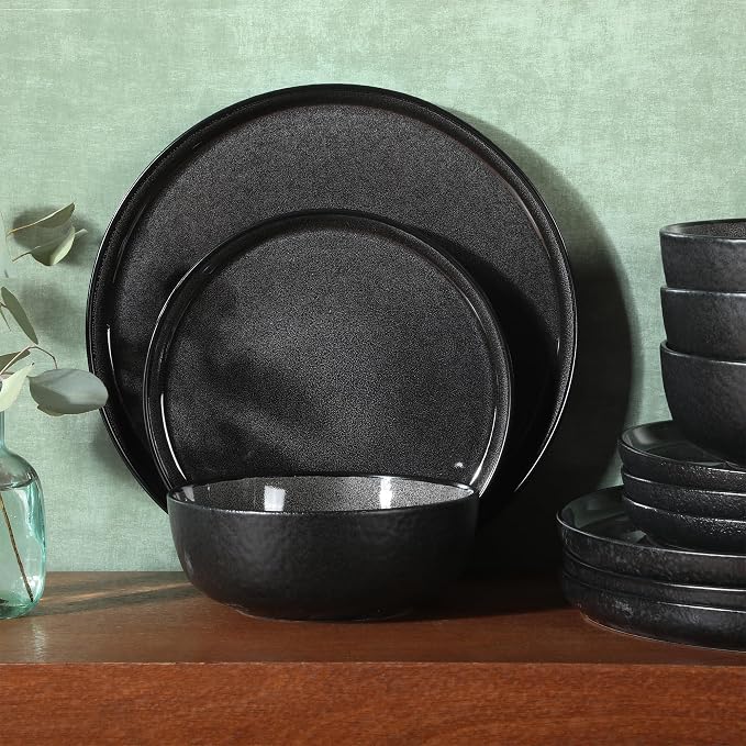 Gibson Elite Tahoe Sunset 12 Piece Stoneware Reactive Glaze Ceramic Plates and - Image 6