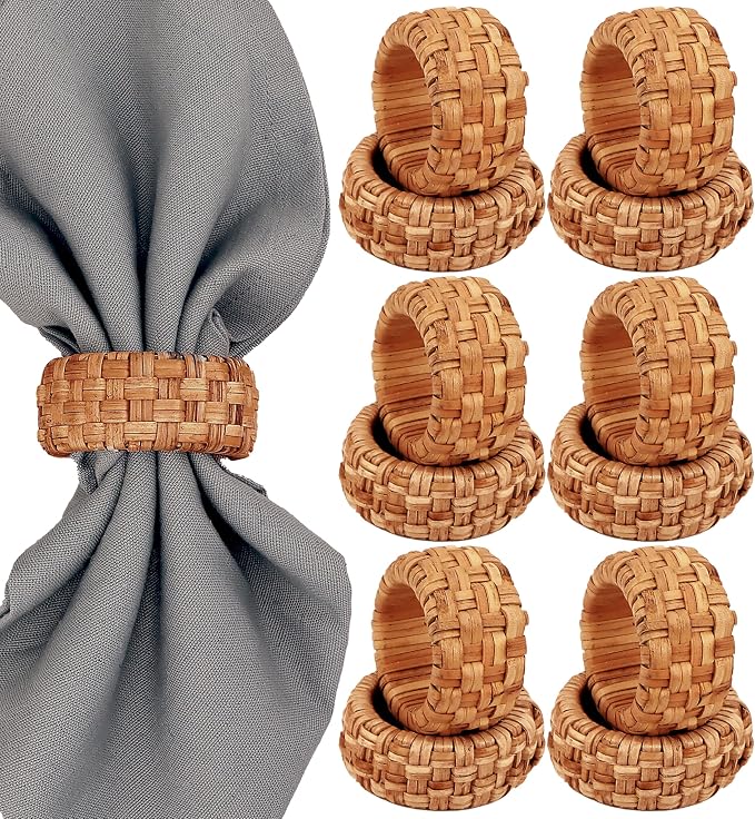 Handwoven Napkin Ring Set of 12 by CLEENTABLE