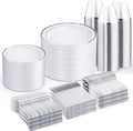 WELLIFE 600 PCS Silver Disposable Dinnerware Set by WELLIFE