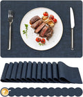 NCUE Vinyl Placemats Set of 12, Heat Resistant, Nonslip Faux Leather Waterproof by NCUE