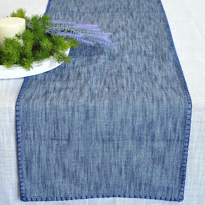 Cotton Table Runner 72 inches Long Decorative Stitched Edge Kitchen Table - Image 9
