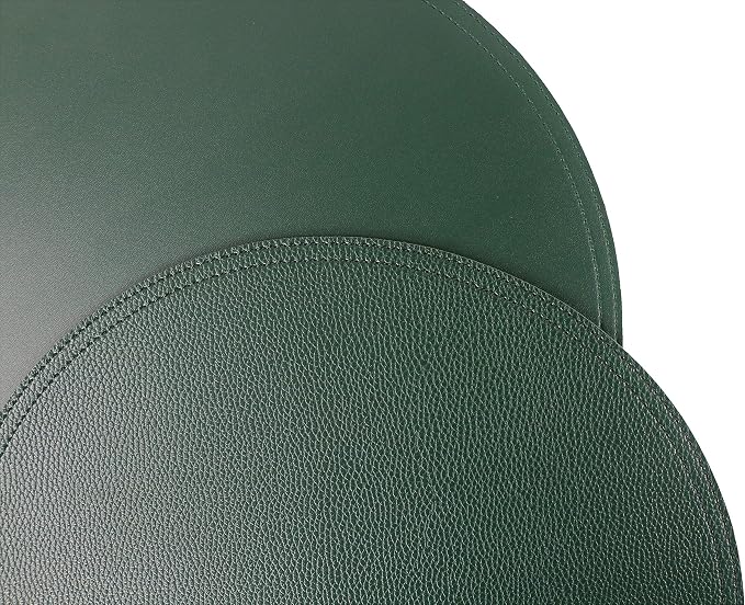 Set of 6 Faux Leather Round Placemats and Coasters, Disko Table Mats and Drink - Image 7