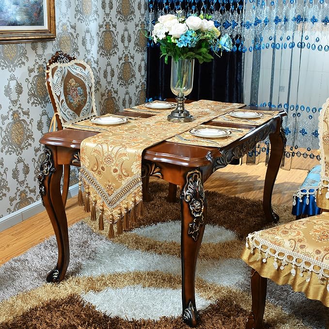 Luxury Velvet Gold Table Runner 48 Inches Long - Image 3