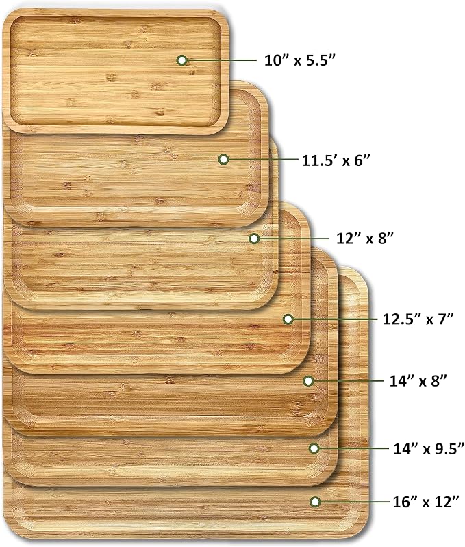 Bam&Boo Bamboo Serving Tray Natural Minimalist Rectangular Coffee, Decor - Image 7