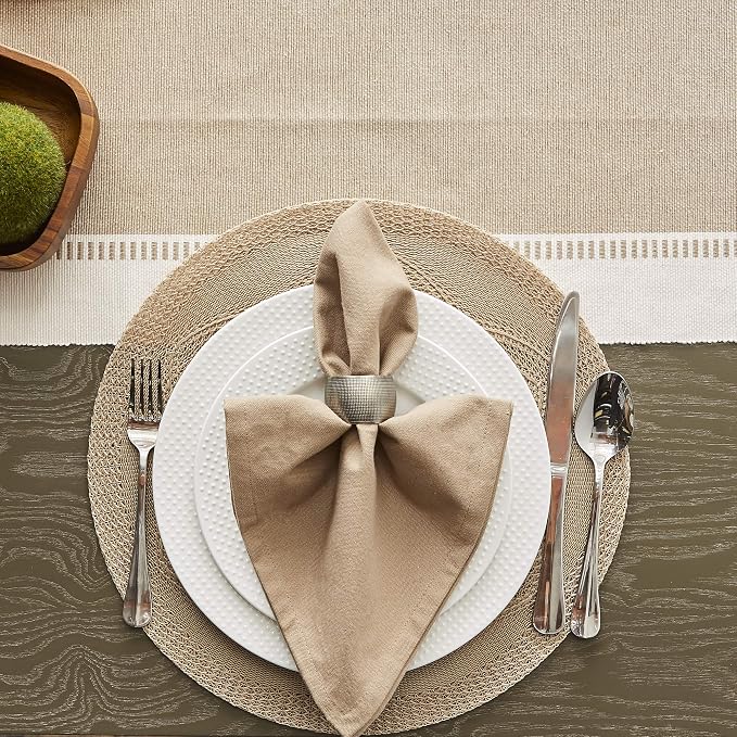 DII Dobby Stripe Table Runner, 13x72 Black & Cream Background | Woven - Image 6