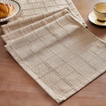 Linen Checked Farmhouse Table Runner, 13x72 Inches Taupe | Raised Grid Design by ZEEMARTONLINE