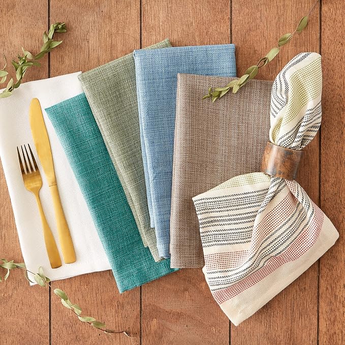 DII Variegated Tabletop Collection, Napkin Set, Light Blue, 6 Piece - Image 6