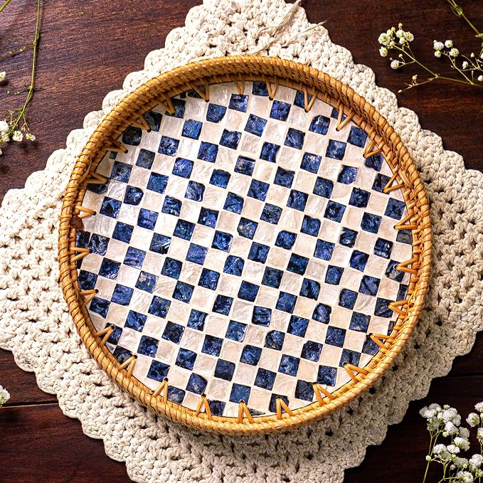 JUNGLE CULTURE Round Rattan Tray - Image 7