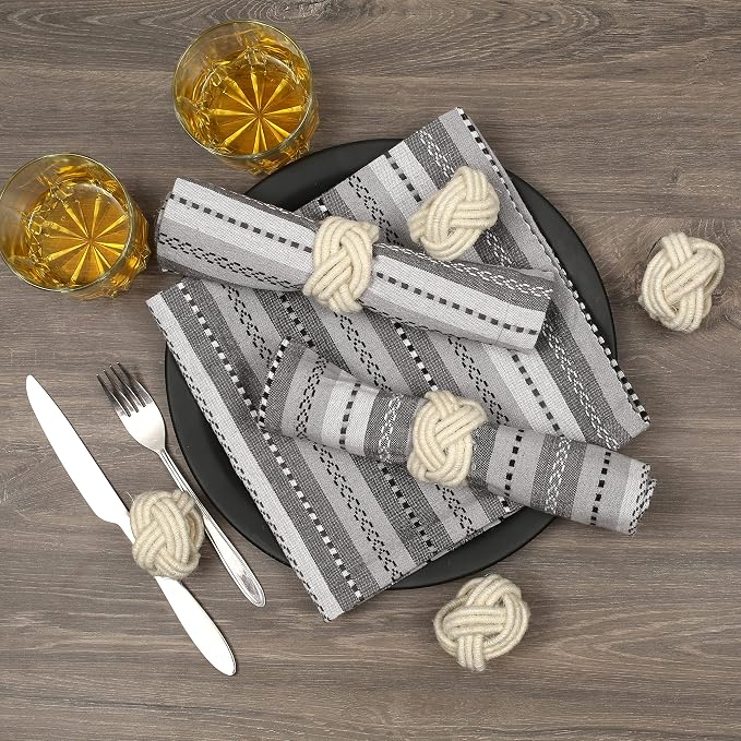 Artisan Handcrafted Cotton Napkin Rings Set of 50, Rustic Farmhouse Coastal - Image 3