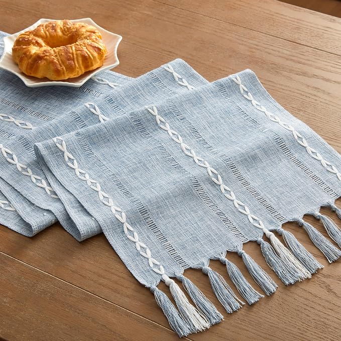 Hemstitched Farmhouse Table Runner, Cotton Linen Table Runners 90 Inches Long - Image 7