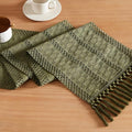 Macrame Style Boho Table Runner, 12x36 Inch Moss | Woven Boho Table Runner by ZEEMARTONLINE
