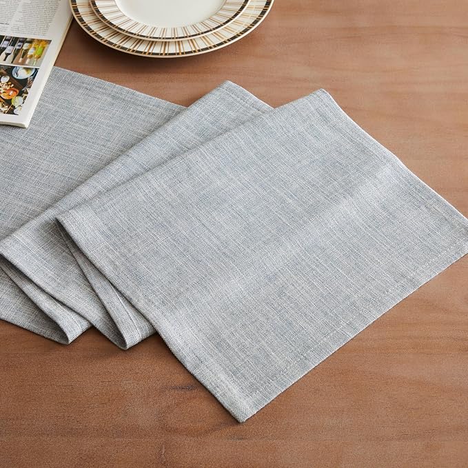 Rustic Cotton Linen Table Runner, 13x60 Inches Blue | Farmhouse Style Linen - Image 2