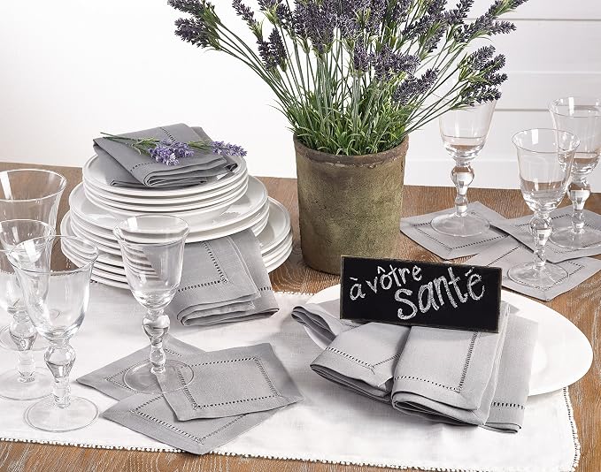 SARO LIFESTYLE Hemstitched Border Dinner Napkin - Image 4