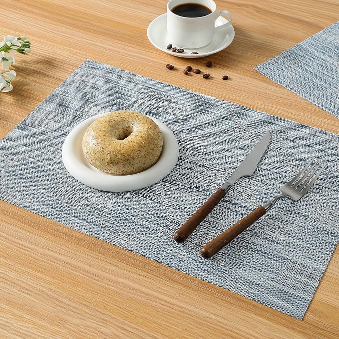 Leetaltree Jacquard Blue Placemats Set of 4 - Image 7