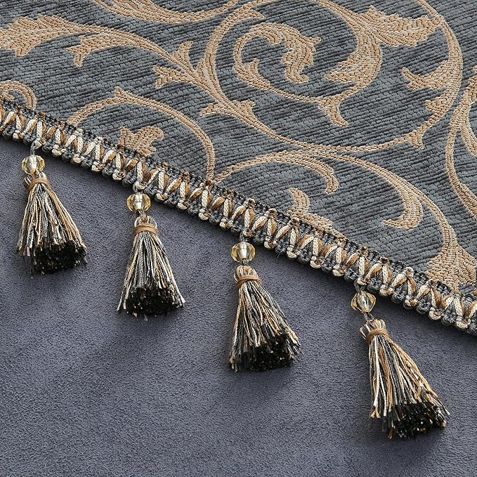 Loom and Mill Chenille Damask Table Runner 72 inches Long, 13x72 inch - Image 4