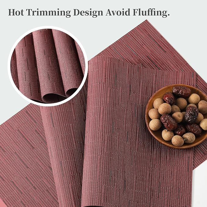 Leetaltree Burgundy Placemats Set of 4 - Image 3