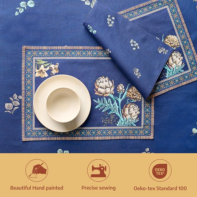 Maison d' Hermine Placemats Set of 4 Reusable 100% Combed Cotton | Cloth Place - Image 2