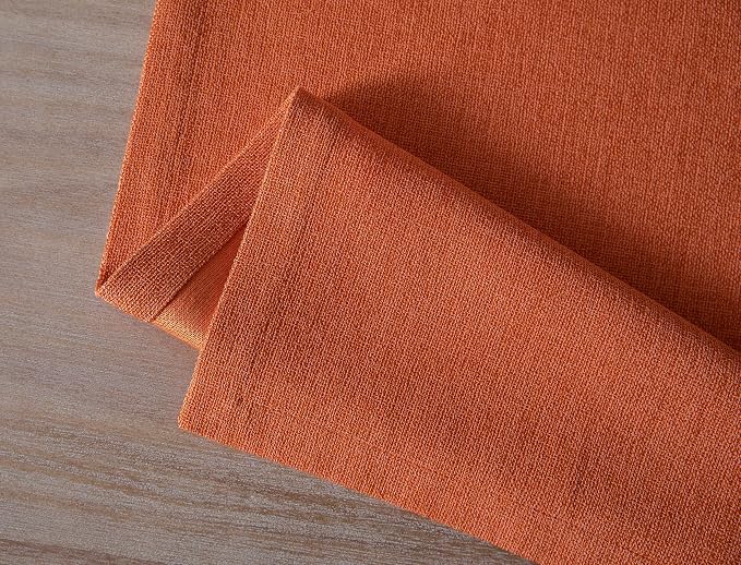 Burlap Style Farmhouse Table Runner, 14x108 Inches Harvest Pumpkin | Thick - Image 7