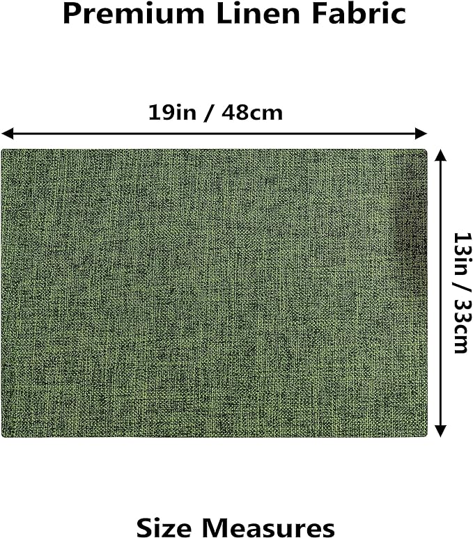 Demetex Cloth Placemats Green Set of 4 Vintage Textured Linen Place Mats Heat - Image 3
