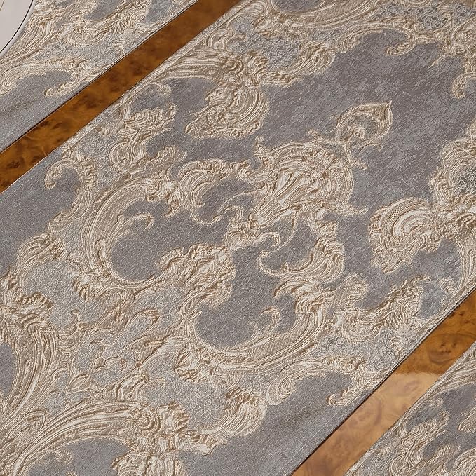 Loom and Mill Luxury Jacquard Damask Table Runner 120 Inches Long, 13x120 in - Image 7