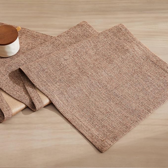 Burlap Style Farmhouse Table Runner, 14x108 Inches Brown | Thick Durable Fabric - Image 7