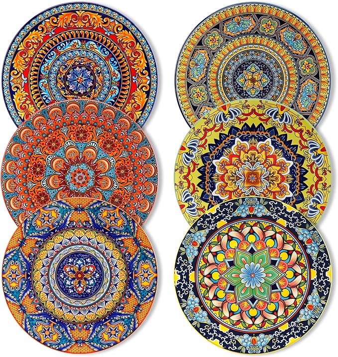 vancasso Colorful Dinner Plates Set of 6, 10.5 Inch Ceramic Kitchen Plates | by vancasso