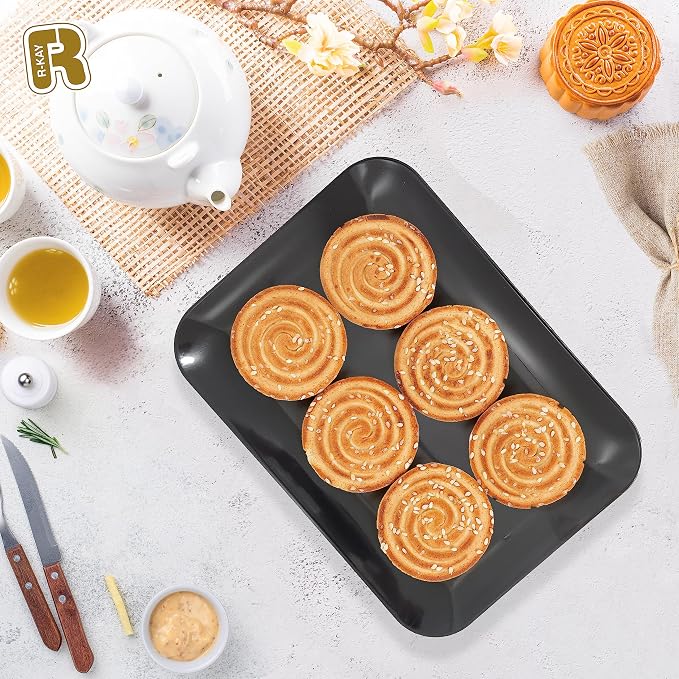 3 Pack Black Plastic Serving Trays - Image 2