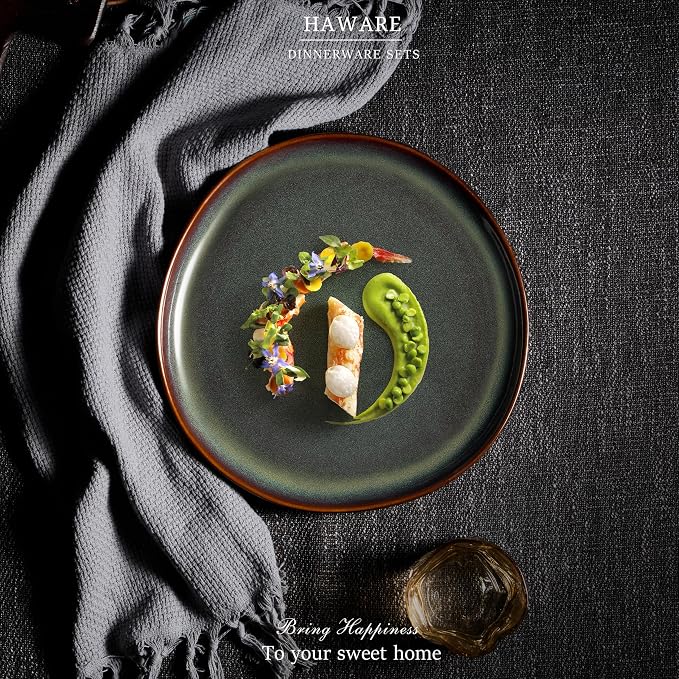 HaWare Stoneware Dinner Plates Set of 6, Reactive Glaze Dinnerware - Image 7