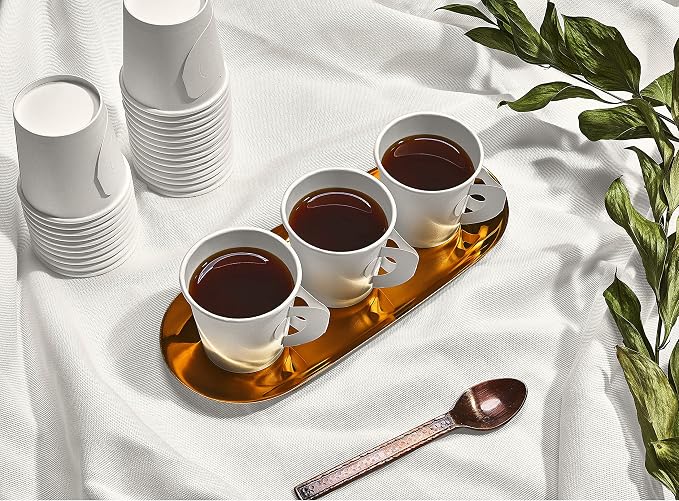 Premium Espresso White Paper Cups - 4 oz - Elegant - Image 6