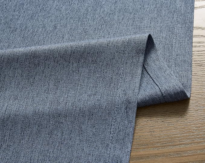 Basic Linen Style Table Runner, 14x60 Inch Navy Blue | Mitered Corner Design - Image 6