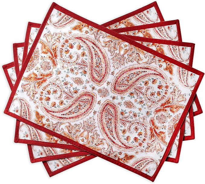Maison d' Hermine Placemats Set of 4 Reusable 100% Cotton | Cloth Place Mats by MaisondHermine