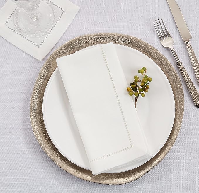 SARO LIFESTYLE Hemstitched Border Dinner Napkin - Image 3